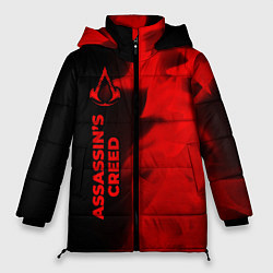 Женская зимняя куртка Assassins Creed - red gradient по-вертикали