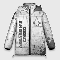 Женская зимняя куртка Assassins Creed - white gradient вертикально