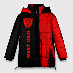 Женская зимняя куртка West Ham - red gradient по-вертикали