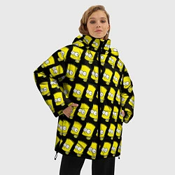 Куртка зимняя женская Барт Симпсон: узор, цвет: 3D-черный — фото 2