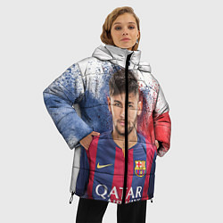 Куртка зимняя женская Neymar FCB, цвет: 3D-светло-серый — фото 2