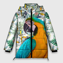 Куртка зимняя женская Летний попугай, цвет: 3D-черный