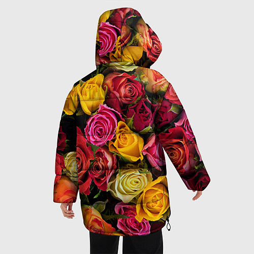 Женская зимняя куртка Ассорти из роз / 3D-Черный – фото 4