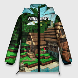 Куртка зимняя женская Minecraft House, цвет: 3D-светло-серый