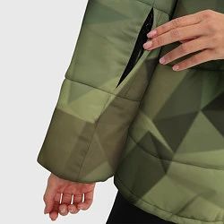Куртка зимняя женская Полигональный камуфляж, цвет: 3D-красный — фото 2