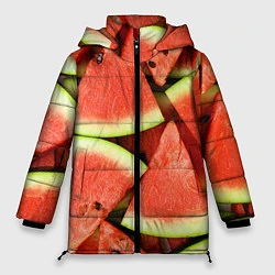 Куртка зимняя женская Дольки арбуза, цвет: 3D-красный