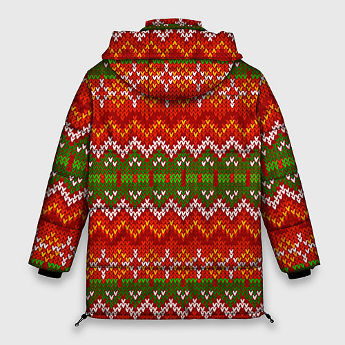 Женская зимняя куртка Зимний узор / 3D-Красный – фото 2