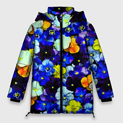 Женская зимняя куртка Синие цветы