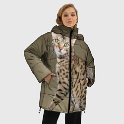 Куртка зимняя женская Пятнистый котик, цвет: 3D-черный — фото 2