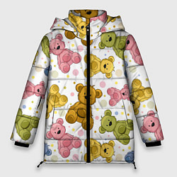 Куртка зимняя женская Любимые медвежата, цвет: 3D-черный