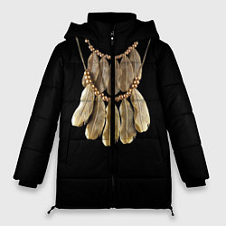 Куртка зимняя женская Золотые перья, цвет: 3D-черный