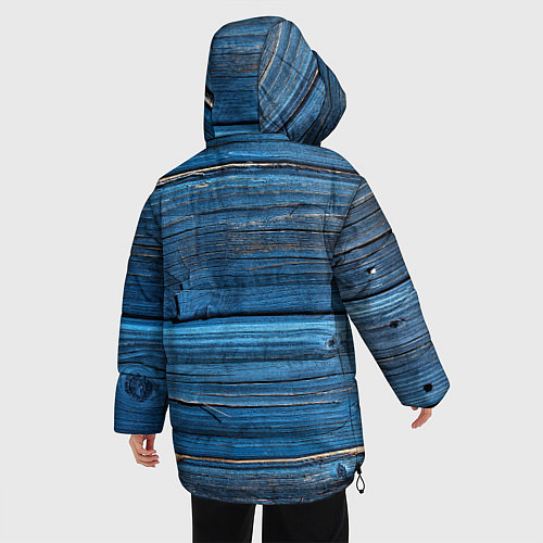 Женская зимняя куртка Голубые доски / 3D-Черный – фото 4