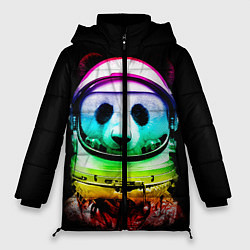 Куртка зимняя женская Панда космонавт, цвет: 3D-черный