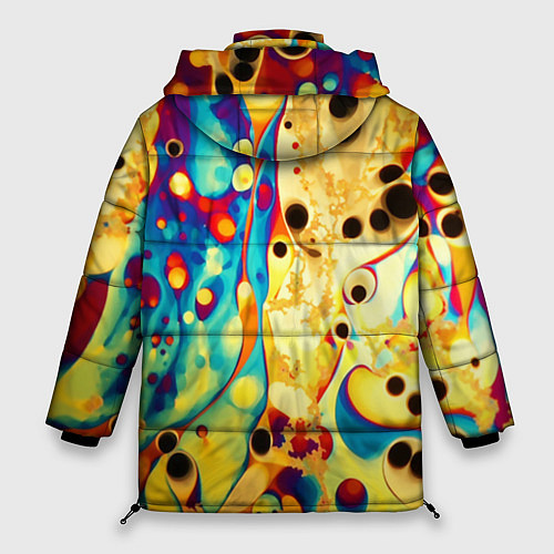 Женская зимняя куртка Абстракция кислотные метаморфозы / 3D-Красный – фото 2