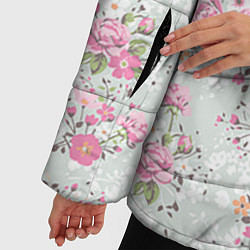Куртка зимняя женская Flower pattern, цвет: 3D-черный — фото 2