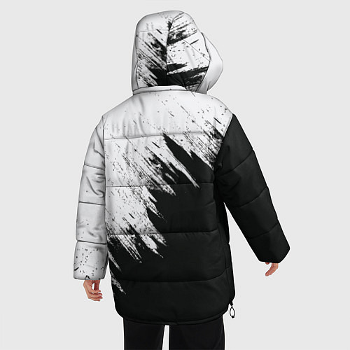 Женская зимняя куртка Черно-белый разрыв / 3D-Черный – фото 4