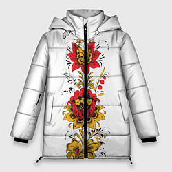 Женская зимняя куртка Хохлома: цветы