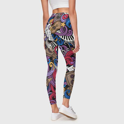 Женские легинсы Music collage / 3D-принт – фото 4