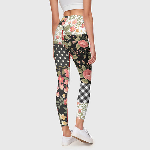 Женские легинсы Лоскутный орнамент - пэчворк / 3D-принт – фото 4