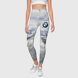 Леггинсы женские BMW - снежная вершина, цвет: 3D-принт — фото 2