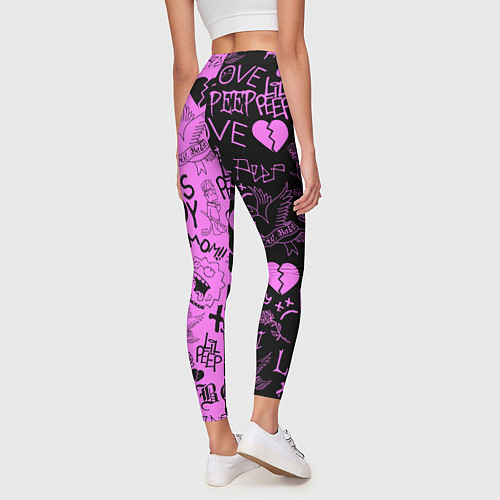 Женские легинсы LIL PEEP LOGOBOMBING / 3D-принт – фото 4