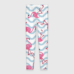 Леггинсы женские Фламинго Волны, цвет: 3D-принт