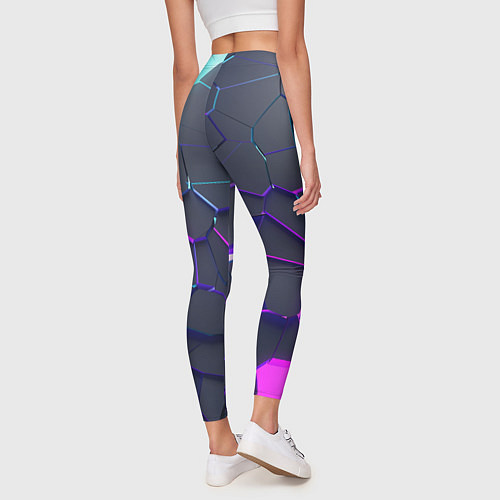 Женские легинсы НЕОНОВЫЙ РАЗЛОМ 3Д РАЗЛОМ / 3D-принт – фото 4