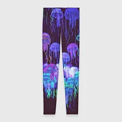 Леггинсы женские Неоновые медузы, цвет: 3D-принт