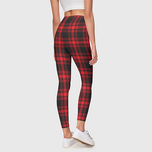 Женские легинсы Красная клетка / 3D-принт – фото 4