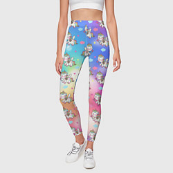 Леггинсы женские Пони единорог в облаках, цвет: 3D-принт — фото 2