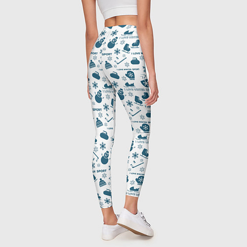 Женские легинсы Зимние виды спорта / 3D-принт – фото 4