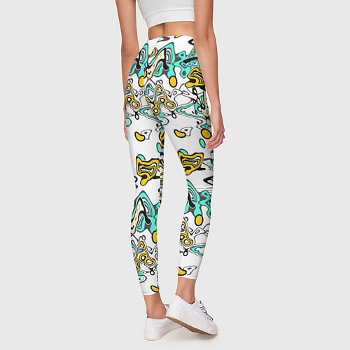 Женские легинсы Абстрактный современный узор в стиле граффити / 3D-принт – фото 4