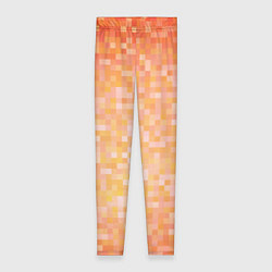 Леггинсы женские Оранжевая пиксель абстракция, цвет: 3D-принт
