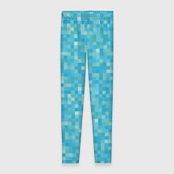 Леггинсы женские Бирюзовая пиксель абстракция, цвет: 3D-принт