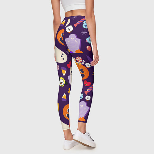 Женские легинсы HALLOWEEN BTS BT21 PATTERN БТ21 БТС ХЕЛЛОУИН / 3D-принт – фото 4