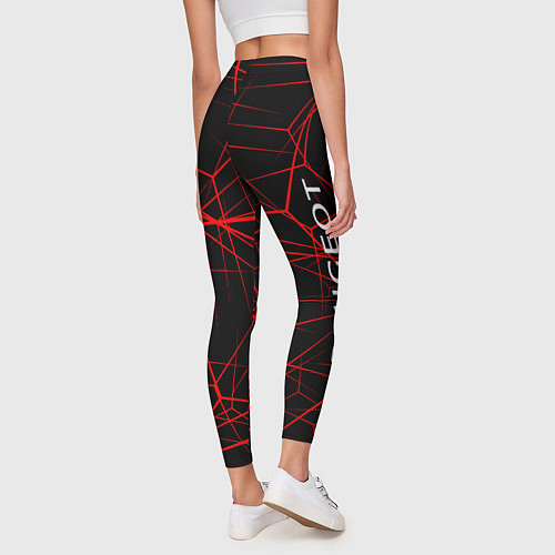 Женские легинсы Peugeot: Красные тонкие линии / 3D-принт – фото 4