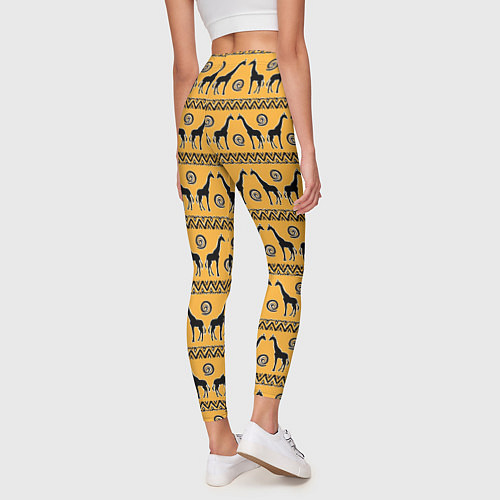 Женские легинсы Жирафы Сафари / 3D-принт – фото 4