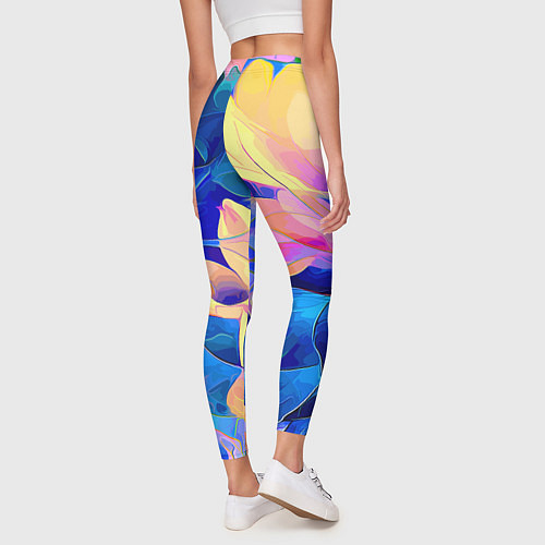 Женские легинсы Цветочный красочный паттерн / 3D-принт – фото 4