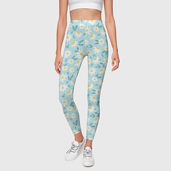 Леггинсы женские Ромашковое поле, цвет: 3D-принт — фото 2