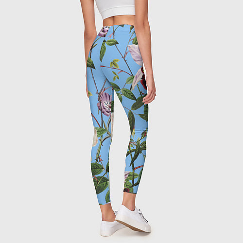 Женские легинсы Цветы Сине-Цветочный Букет / 3D-принт – фото 4