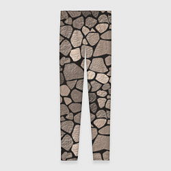 Леггинсы женские Черно-коричневая текстура камня, цвет: 3D-принт
