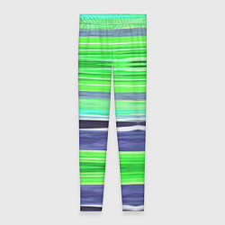 Леггинсы женские Сине-зеленые абстрактные полосы, цвет: 3D-принт