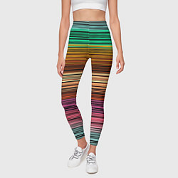 Леггинсы женские Multicolored thin stripes Разноцветные полосы, цвет: 3D-принт — фото 2
