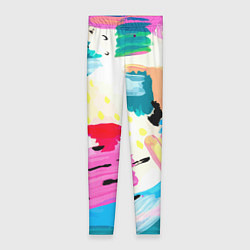 Леггинсы женские Всплески красок Лето, цвет: 3D-принт