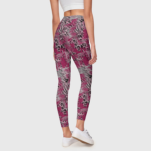 Женские легинсы Тигровый-леопардовый гранж / 3D-принт – фото 4