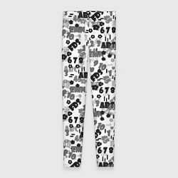 Леггинсы женские Black and white alphabet and numbers, цвет: 3D-принт