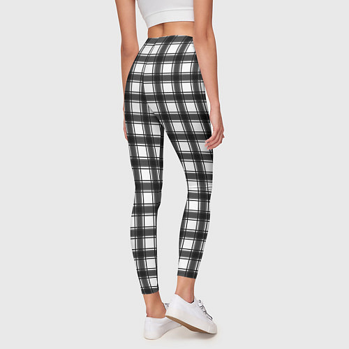 Женские легинсы Black and white trendy checkered pattern / 3D-принт – фото 4