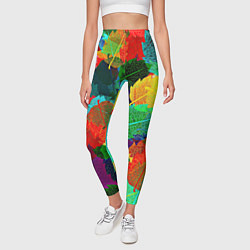 Леггинсы женские Colored leaves, цвет: 3D-принт — фото 2