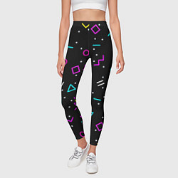 Леггинсы женские Colored neon geometric shapes, цвет: 3D-принт — фото 2