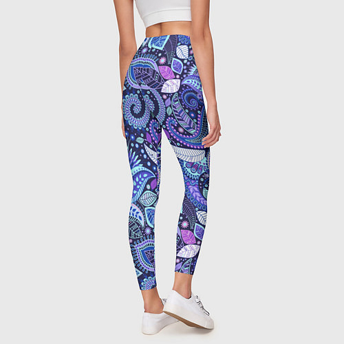 Женские легинсы Color patterns of flowers / 3D-принт – фото 4